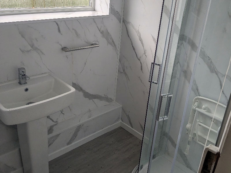 Senior-friendly accessible bathroom in Hendon